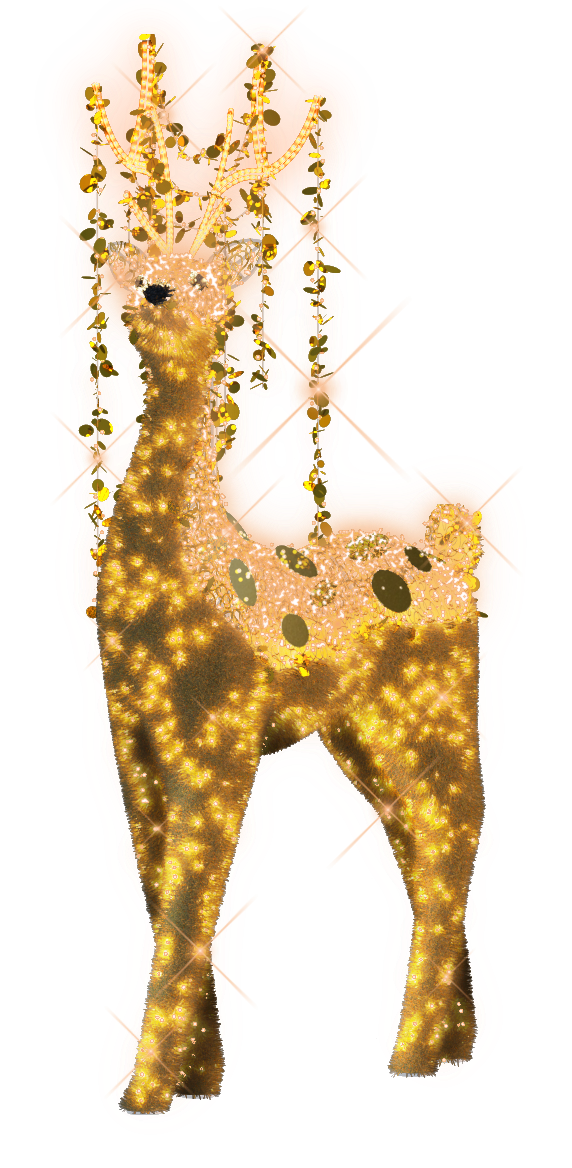 Reindeer in Gold with Gold Spangles - 9.84ft