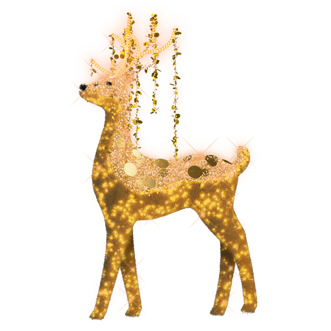 Reindeer in Gold with Gold Spangles - 9.84ft