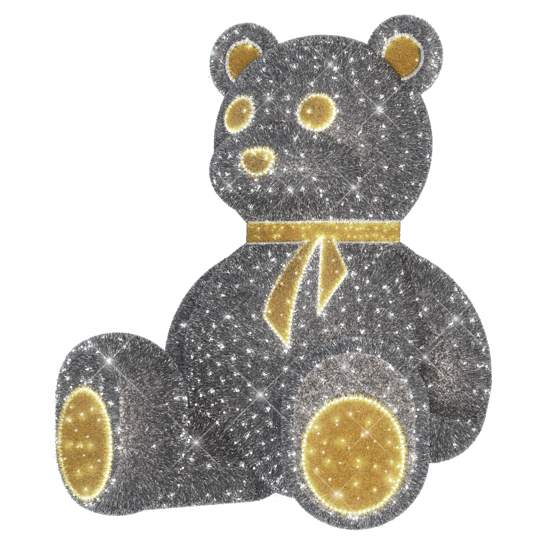 Silver 3D Teddy - 9.8ft