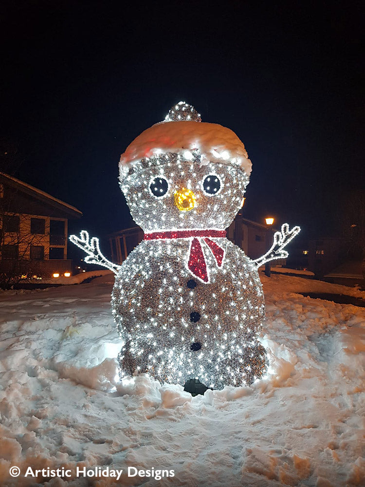 Silver 3D Snowman - 10.49ft