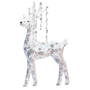 Reindeer in White with Silver Spangles - 9.84ft