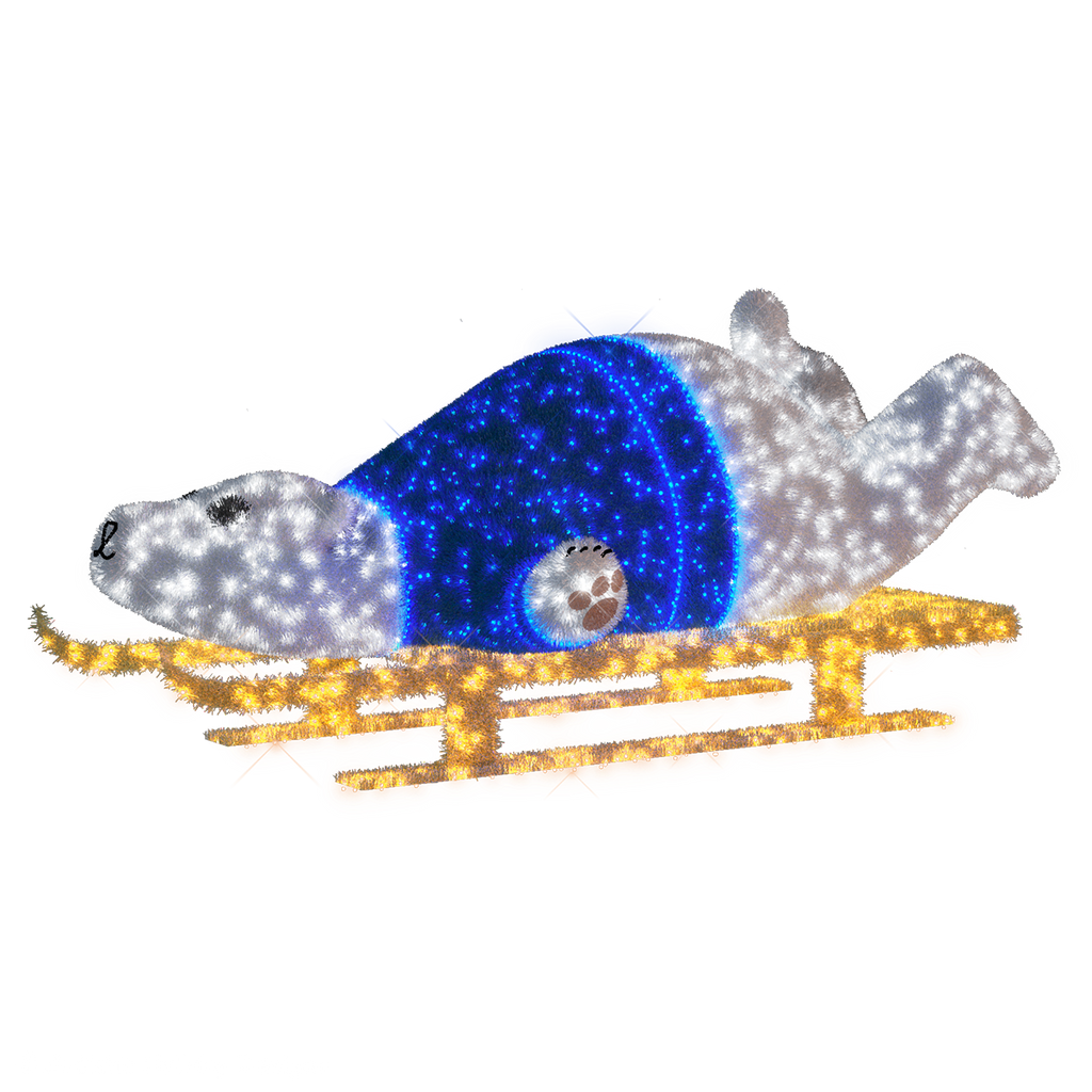 Sledding Polar Bear 4.1ft