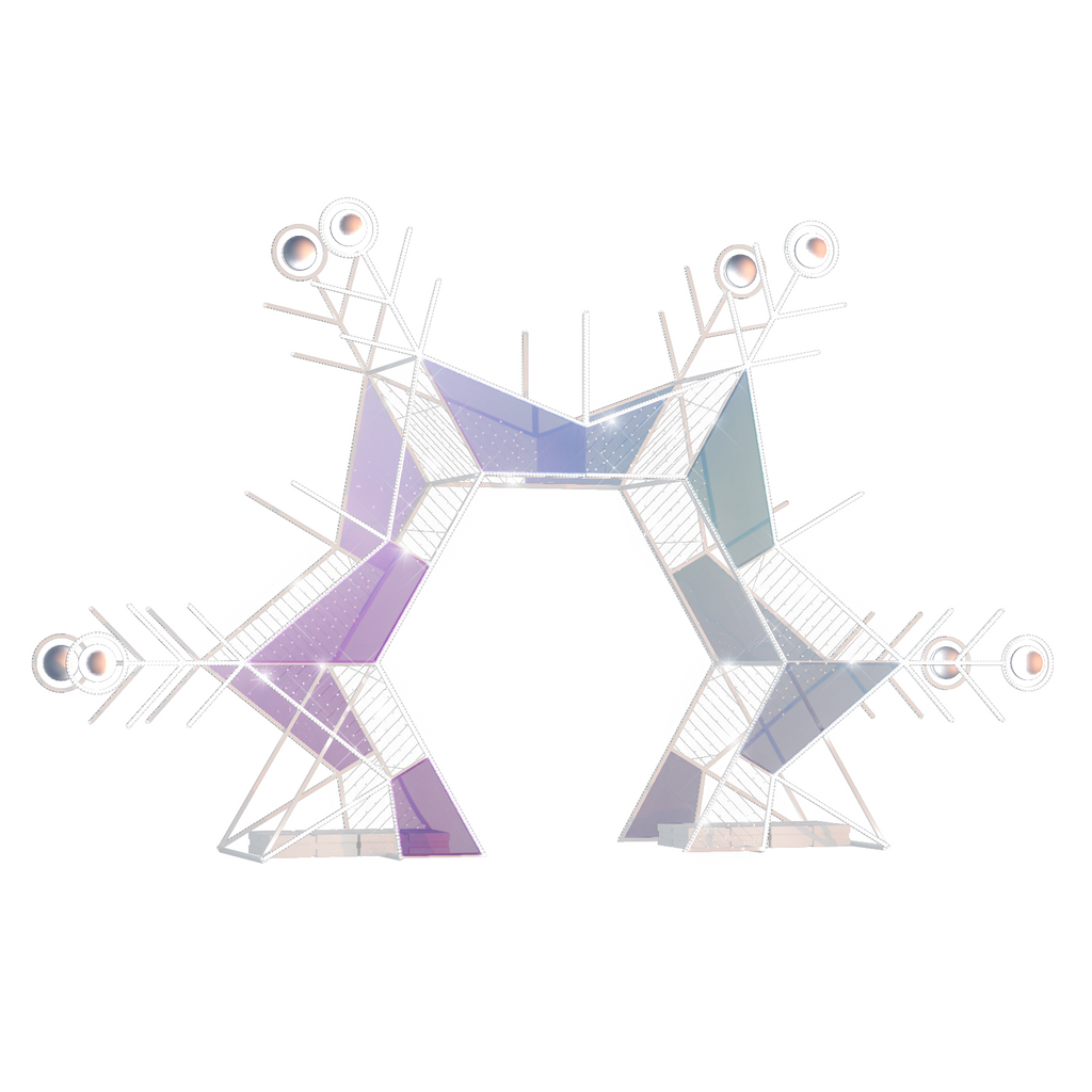 Walk Thru Snowflake Panels with Ornaments - 16.4ft - artistic-holiday-designs