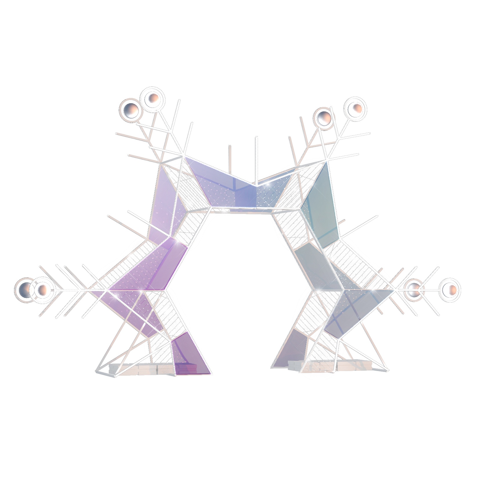 Walk Thru Snowflake Panels with Ornaments - 16.4ft - artistic-holiday-designs