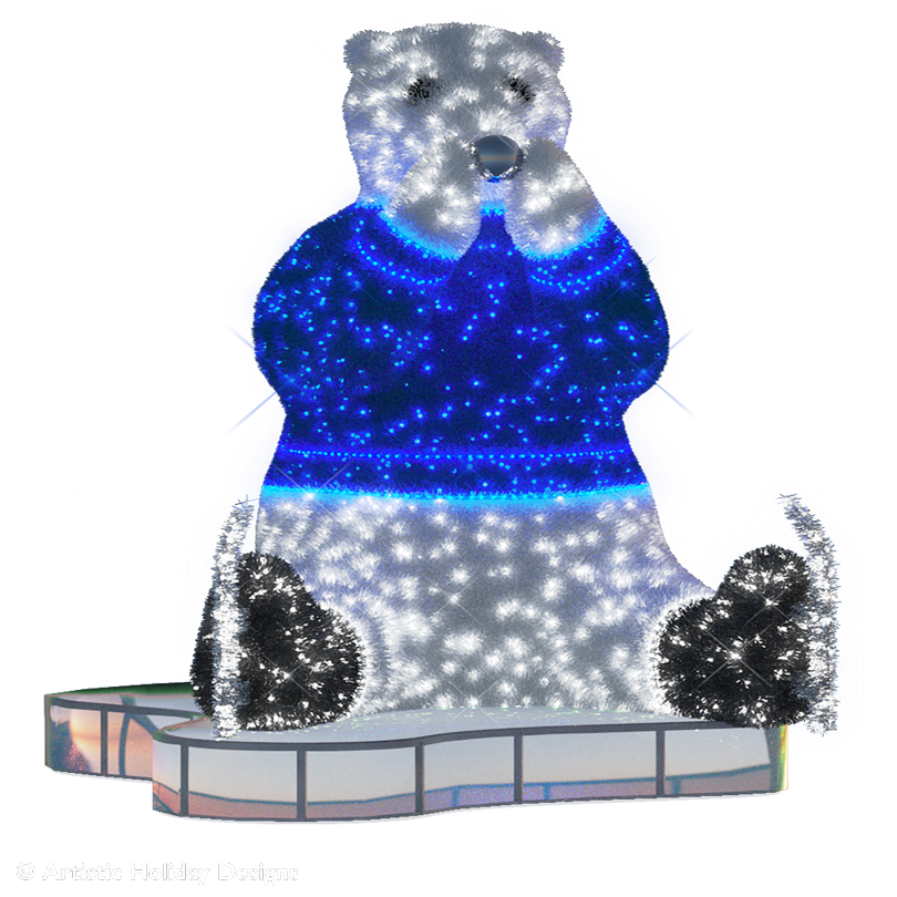 Ice Skating Polar Bear - 7.21ft