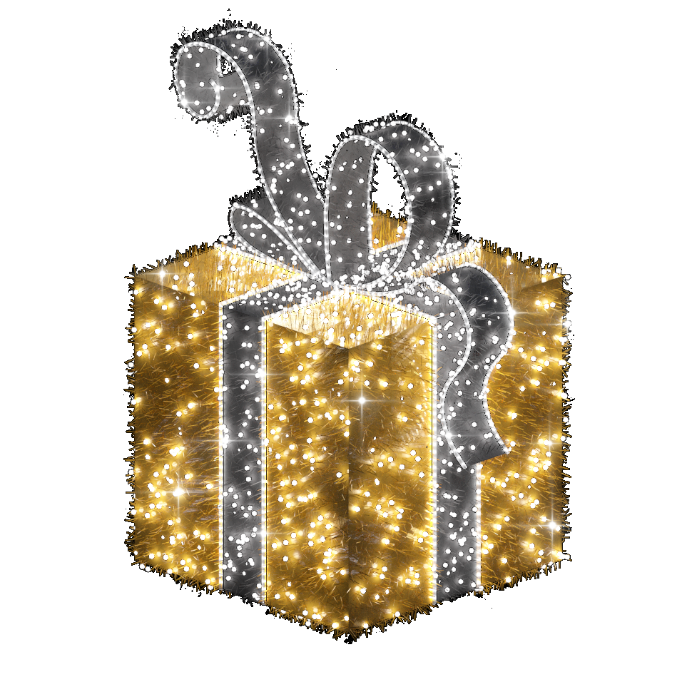 3D Small Gold Giftbox - 3.7ft - artistic-holiday-designs