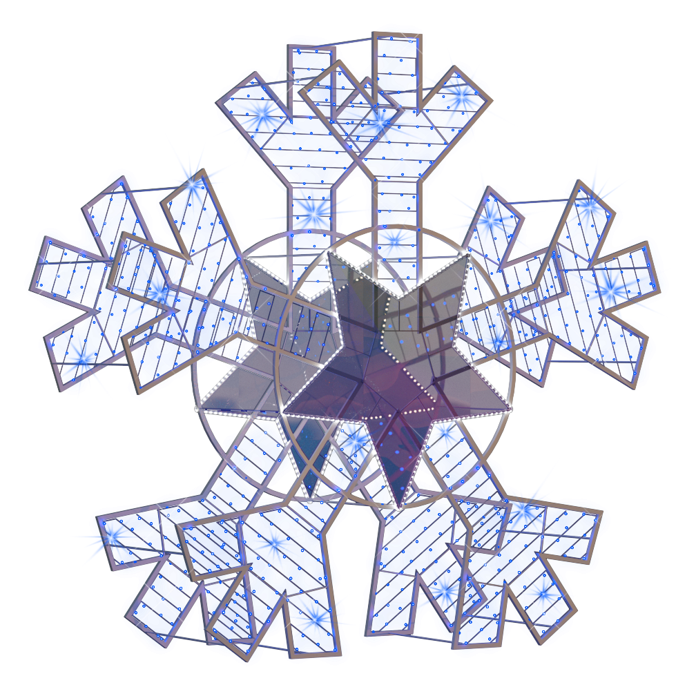 2D/3D Enchanted Blue Snowflake - 9.8ft - artistic-holiday-designs
