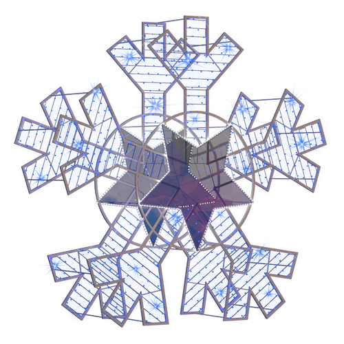 2D/3D Enchanted Blue Snowflake - 9.8ft - artistic-holiday-designs