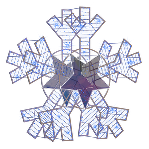2D/3D Enchanted Blue Snowflake - 9.8ft - artistic-holiday-designs