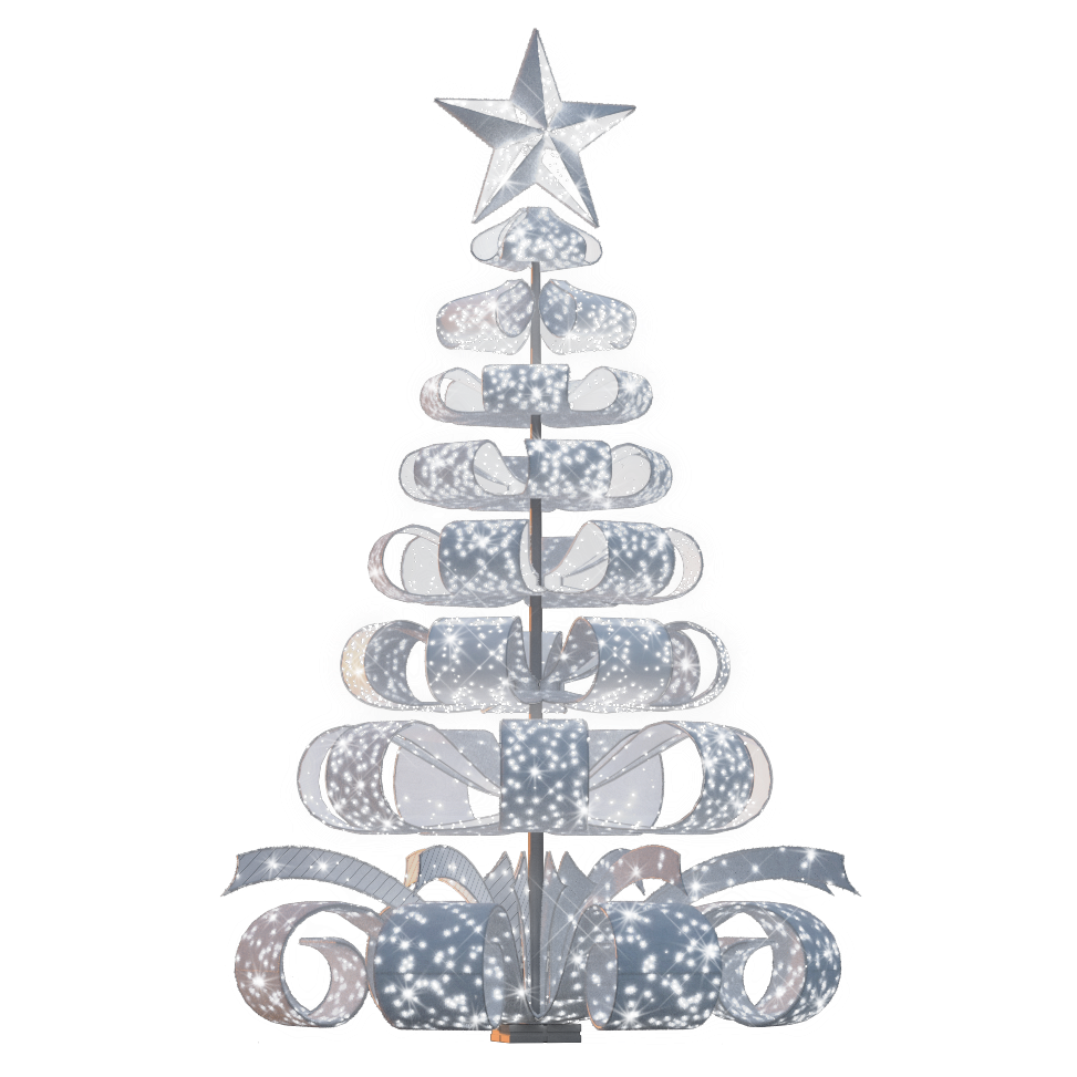 Ribbon Tree in Glittering White - 28ft