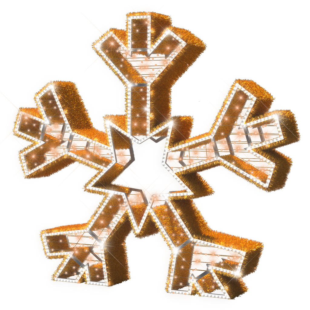 Majestic Gold Snowflake - 6.5ft - artistic-holiday-designs