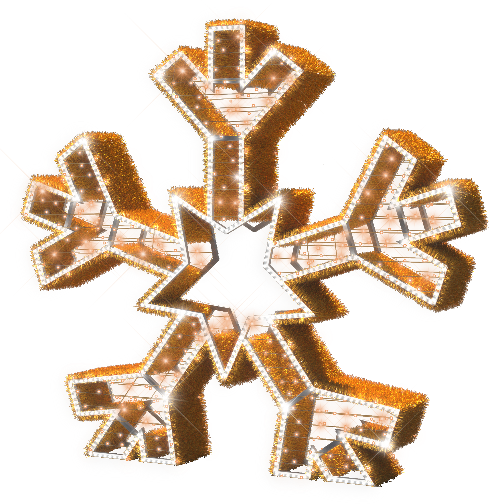 Majestic Gold Snowflake - 6.5ft - artistic-holiday-designs